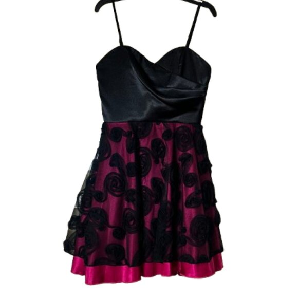 Vintage LOVE TEASE Satin Party Cocktail Dress Size 1 - Picture 1 of 10